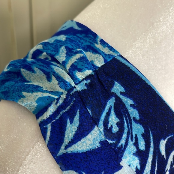 Rabbit Designs Women’s Blue Paisley Midi Asymmetrical Slip Sundress Size 10 - Picture 9 of 12